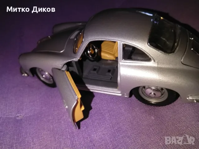 Porshe Burago Italy 356В 1961год. винтидж метална маркова количка Порше1х24мащаб, снимка 10 - Колекции - 47464753