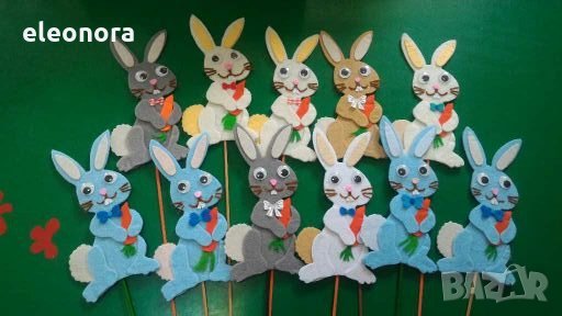 Ръчно изработени зайчета от филц, снимка 2 - Други - 27881358