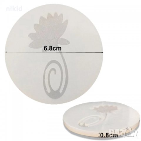 Лотус с дръжка силиконов молд форма фондан подходящ и за книгоразделител смола, снимка 2 - Форми - 32234125