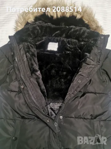 Топло черно зимно яке, снимка 4 - Якета - 47947540