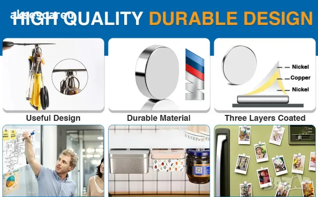 Супер силни нови неодимови дискови малки мощни магнити 3 мм. за хладилник строителни научни офис, снимка 9 - Други инструменти - 48677100