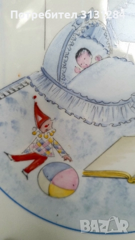 Декоративна чиния от порцелан Лимож, ръчно рисувана Франция, снимка 3 - Декорация за дома - 52511245