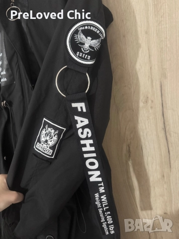 Черна дамска парка , снимка 4 - Якета - 51623867