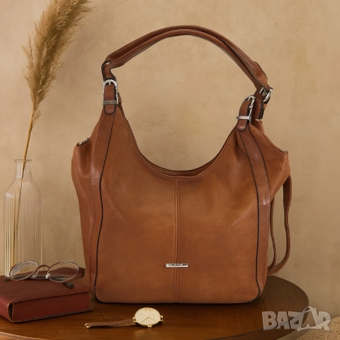 Дамска чанта тип торба от еко кожа – стил, организация и удобство в едно, снимка 3 - Чанти - 51884009