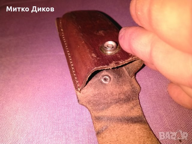 Калъвче за нож за пълнител две позиции естествена кожа 130х36х18мм вътрешен размер, снимка 6 - Оборудване и аксесоари за оръжия - 35318661