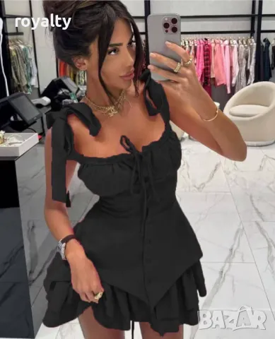 Стилна черна дамска рокля , снимка 5 - Рокли - 50412452