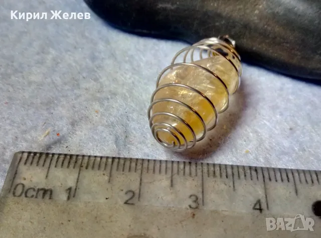 КРАСИВ СРЕБРИСТ ВИНТИДЖ СТИЛ МЕДАЛЬОН АРТ ПЕНДАНТ КРИСТАЛ РУТИЛОВ КВАРЦ ХЕНД МЕЙД БИЖУ 39764, снимка 3 - Колиета, медальони, синджири - 48828900