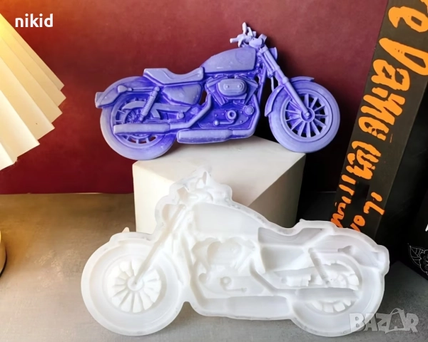 Голям Мотор Мотоциклет силиконов молд форма фондан шоколад смола гипс декор