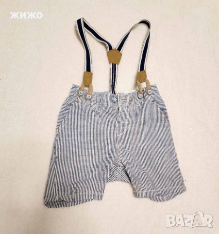 Бебешки к-т за момче 3/6месеца Zara, риза, къси панталонки, блуза , снимка 2 - Комплекти за бебе - 38186202