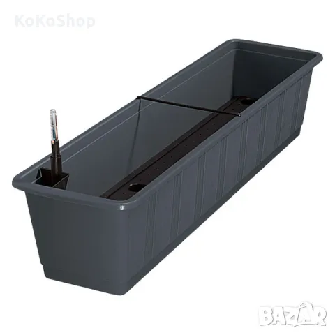 Сандъче за цветя с поливна система-80х20х17 см./ сиво сандъче за цветя