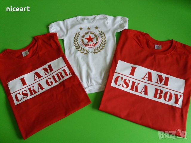 Комплект ЦСКА тениска и боди за баща и бебе, снимка 2 - Тениски - 31246976