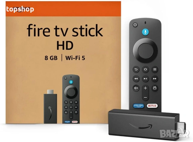 Чисто нов Amazon Fire TV Stick HD (Най-ново поколение) – 8GB, Alexa, Netflix  