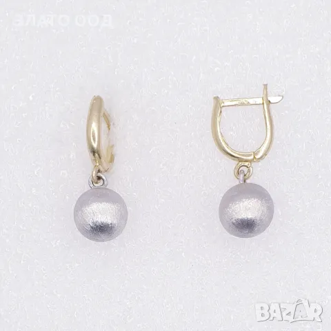 Златни обеци -14К с топчета, снимка 13 - Обеци - 26905872