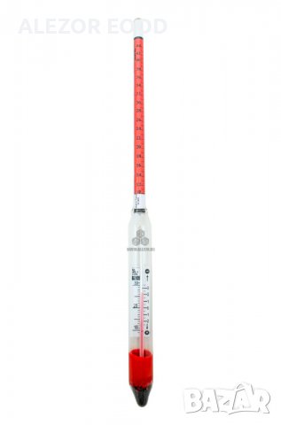 Хоби спиртомер 0 до 100 %, Вграден термометър, дължина 335мм, 20204087, снимка 2 - Други стоки за дома - 35764564