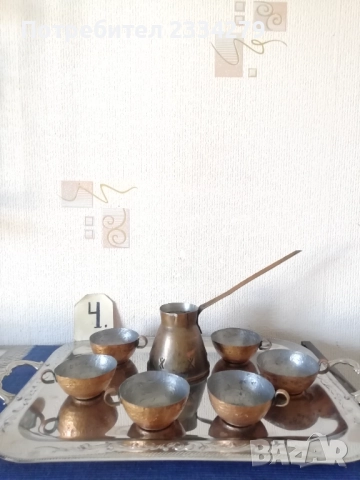 Медни сервизи за кафе, може и за греяна ракия. , снимка 9 - Сервизи - 46315955