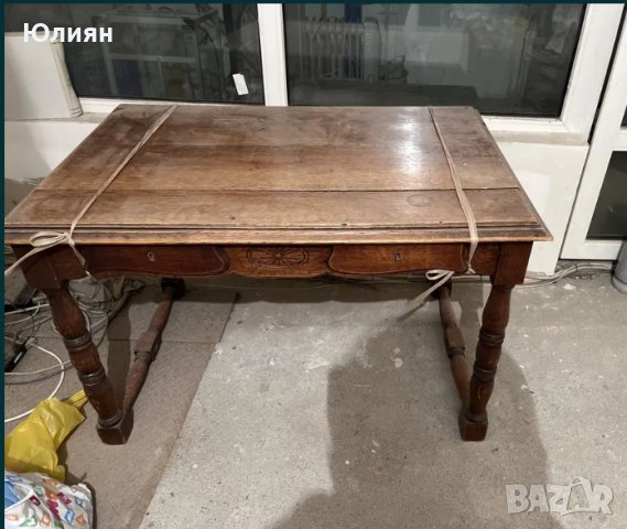 Старинна офис маса с чекмеджета, снимка 3 - Маси - 43924349