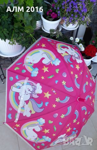Детски чадър Еднорог и Мики Маус -в розово, снимка 1