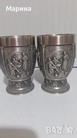 Комплект за вино от калай Antik*Vintage #114, снимка 13 - Антикварни и старинни предмети - 52419973