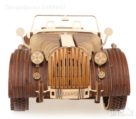 3D Механичен дървен пъзел кола 437 части - Ugears Roadster VM-01, снимка 4 - Образователни игри - 43645693