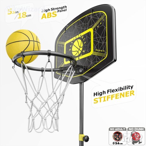 LACORAMO Баскетболен кош за деца регулируема по височина (43/59/74 инча) НОВО, снимка 6 - Други - 44134434