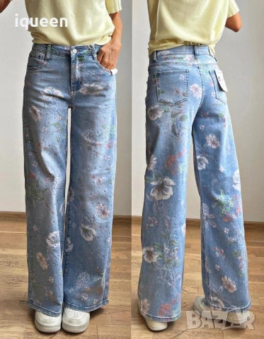 Уникални дънки цветя Нови, снимка 2 - Дънки - 49155665