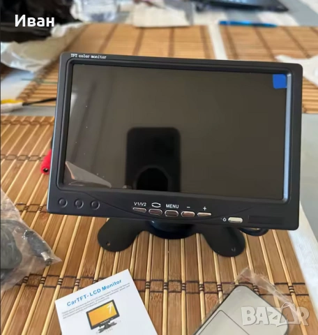 7-инчов LCD монитор за камера задно виждане, 2 видео входа, 1024x600