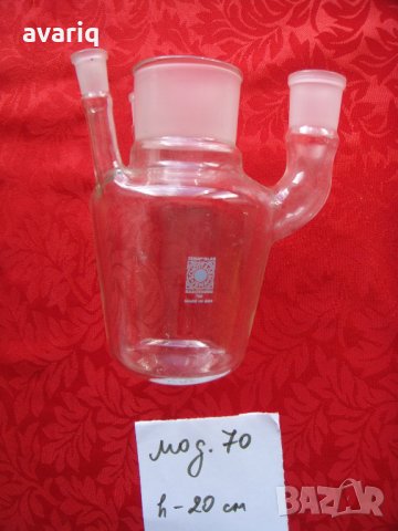  Колба от огнеупорно стъкло с 3 гърла мод.70, Лабораторна стъклария, колби, Огнеупорно стъкло, снимка 5 - Лаборатория - 32409987