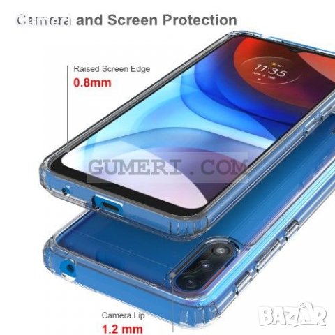 Motorola Moto E7 Power - Хибриден Гръб - Прозрачен, снимка 4 - Калъфи, кейсове - 32978423