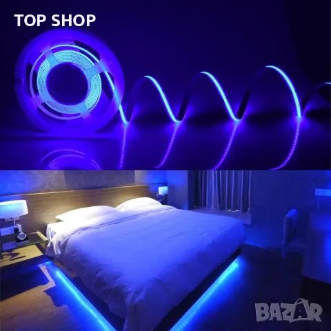 COB LED лентови светлини 5M RGB, 576 LEDs/m CRI 90+ DC12V (захранването не е включено), снимка 2 - Лед осветление - 49511622