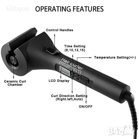 ✨ Високотехнологична керамична преса за къдрене на коса с LED дисплей – черна ✨, снимка 5 - Други - 53251536