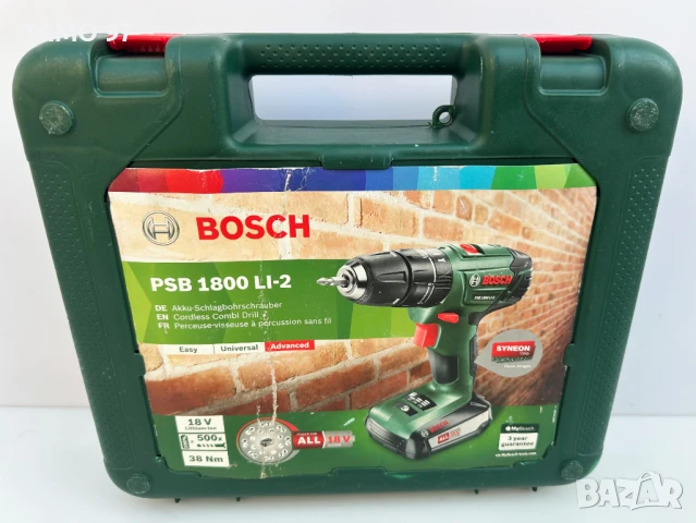 BOSCH PSB 1800 Li-2 - Ударен винтоверт 18V 2.5Ah като нов!, снимка 10 - Винтоверти - 51257002