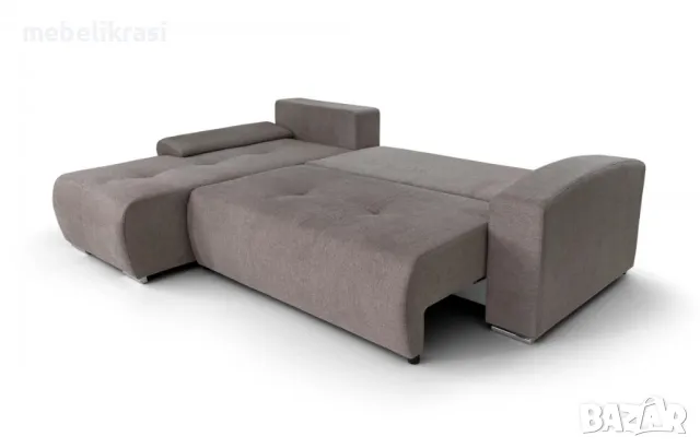 Ъглов диван Виктор мини топло сиво Marta 18/23, снимка 3 - Дивани и мека мебел - 50042885