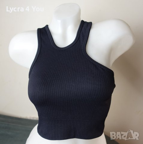 Aim'n S/M черен спортен асиметричен топ/бюстие, снимка 4 - Корсети, бюстиета, топове - 43892827