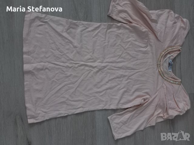 Розова блуза с ефектен ръкав, снимка 1 - Тениски - 36754961