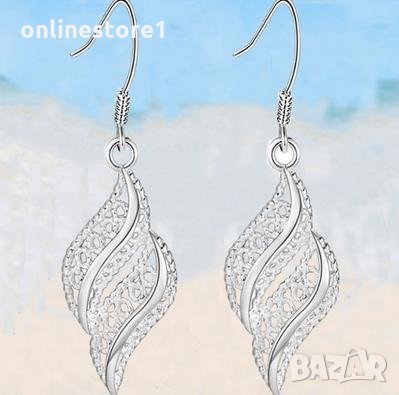 Сребърни обеци - Дантела 925 сребро BF129, снимка 6 - Обеци - 27311169