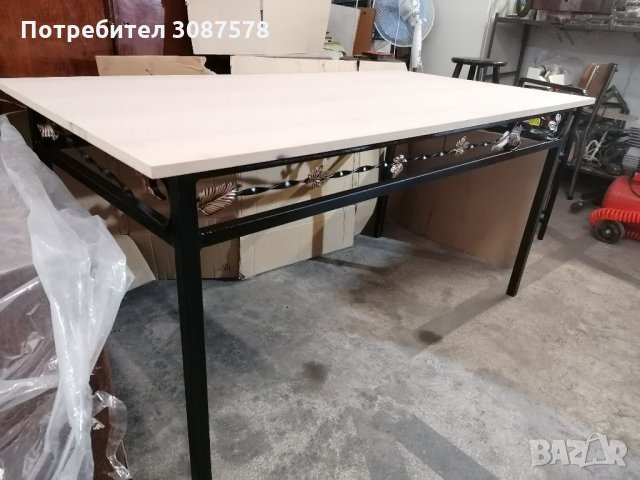 Трапезна маса от ковано желязо, дърво метал , снимка 9 - Маси - 33280113