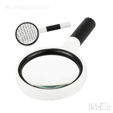 Увеличителна ръчна лупа за четене 4X увеличение стъклена леща деца насекоми работа с дръжка джобна, снимка 8 - Други инструменти - 50920329