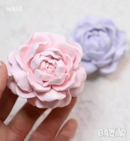 Жасмин Божур цвете силиконов молд форма декорация торта фондан шоколад гипс, снимка 13 - Форми - 48602193