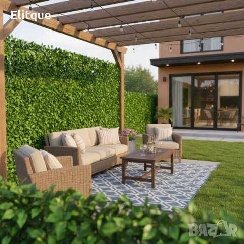 Ограда от зелени листа - панел за уединение с реалистичн вид3 x 0,5 м, снимка 4 - Други стоки за дома - 53456500