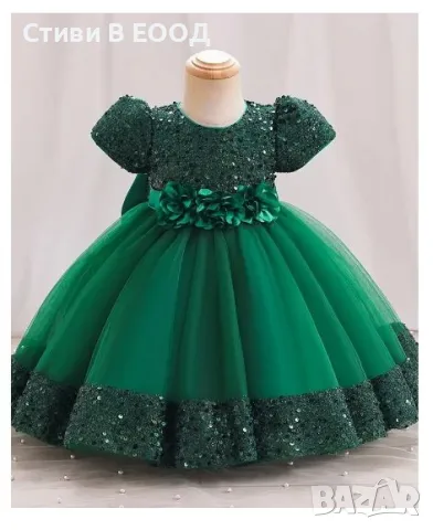 ДЕТСКА РОКЛЯ ЗЕЛЕНА - НОВО., снимка 1