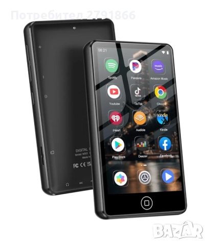 AGXOV 80GB MP3 плейър с WiFi и Bluetooth 4.02-инчов MP4 плейър сензорен екран Android FM радио четец, снимка 4 - MP3 и MP4 плеъри - 52044527