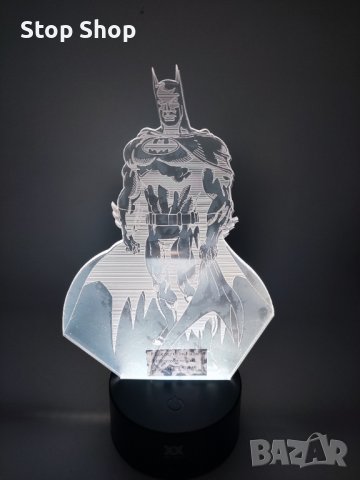 Batman Батман Екшън фигурки 3D настолна лампа 7 променящи цвета нощна лампа, снимка 5 - Настолни лампи - 40412178