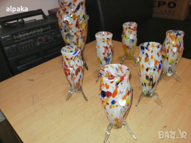 Продавам уникален стъклен румънски сервиз РИБИТЕ, снимка 2 - Сервизи - 39864613