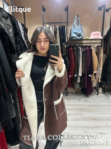 дълго палто с колан , снимка 7 - Палта, манта - 53286345