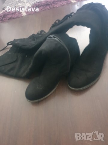 Велурени чизми с ресни , снимка 5 - Дамски ботуши - 28030499