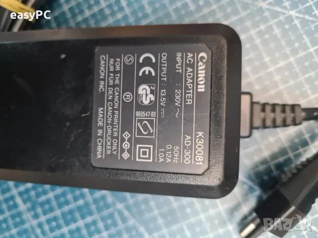 Оригинален захранващ адаптер CANON K30081 AD-300 13.5V 1.0A, снимка 3 - Принтери, копири, скенери - 48473006