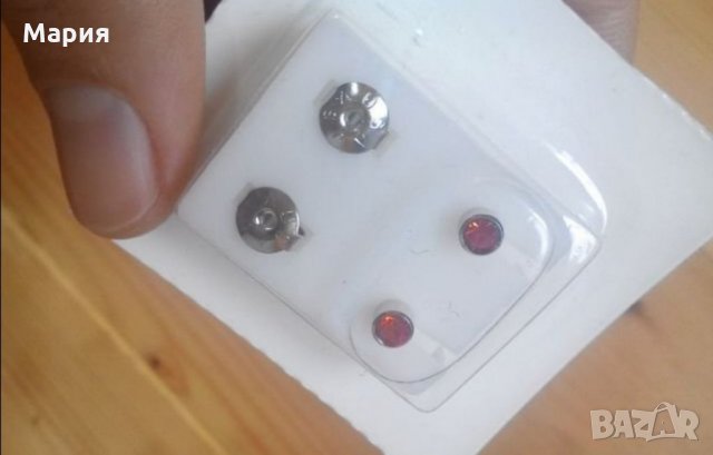 Ново!Обеци-стомана U.S.A.-STAREX, снимка 5 - Обеци - 16902200