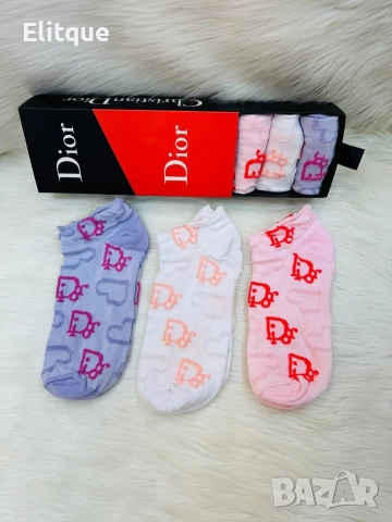 6 чифта чорапи в кутия chanel diesel Christian Dior Burberry hugo boss , снимка 9 - Дамски чорапи - 52907745