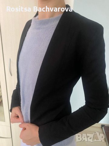 Черно елегантно сако Cacadu, S размер, снимка 3 - Сака - 27770304