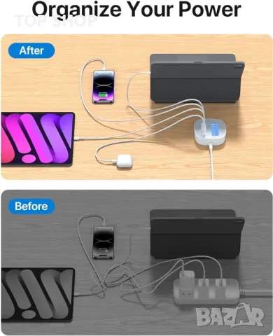SOOPII USB станция за зареждане, 6-портов USB хъб за зареждане с LCD дисплей, снимка 5 - Друга електроника - 48791906